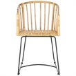 Safavieh Siena Rattan Dining Arm Chair in Natural and Black