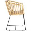 Safavieh Siena Rattan Dining Arm Chair in Natural and Black