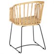 Safavieh Siena Rattan Dining Arm Chair in Natural and Black