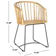 Safavieh Siena Rattan Dining Arm Chair in Natural and Black