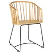 Safavieh Siena Rattan Dining Arm Chair in Natural and Black