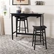 Safavieh Colbie 3 Piece Counter Height Dining Set in Black
