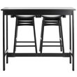 Safavieh Colbie 3 Piece Counter Height Dining Set in Black