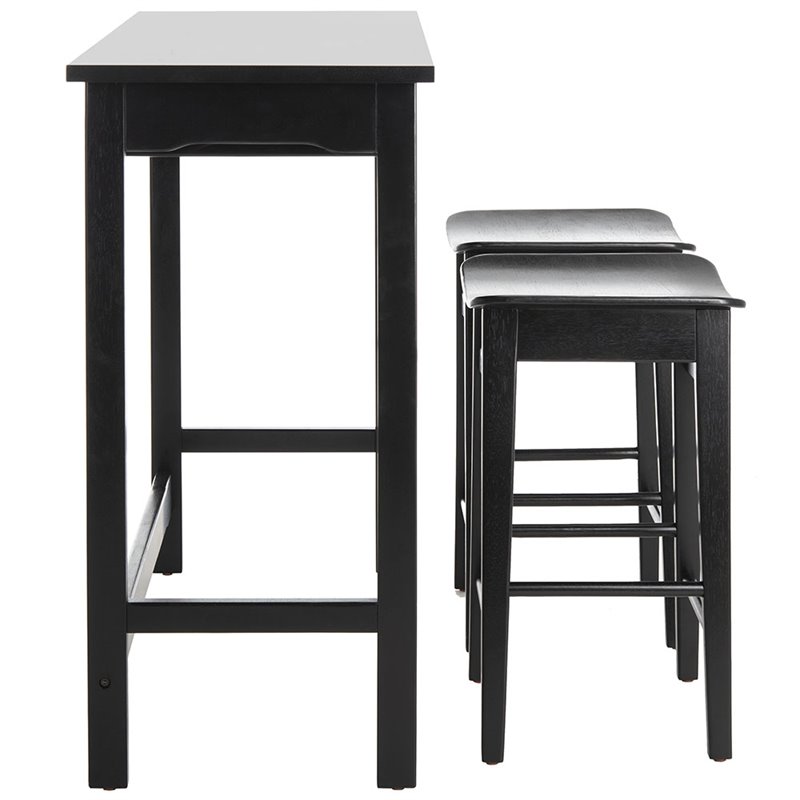 Safavieh Colbie 3 Piece Counter Height Dining Set in Black