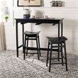 Safavieh Colbie 3 Piece Counter Height Dining Set in Black