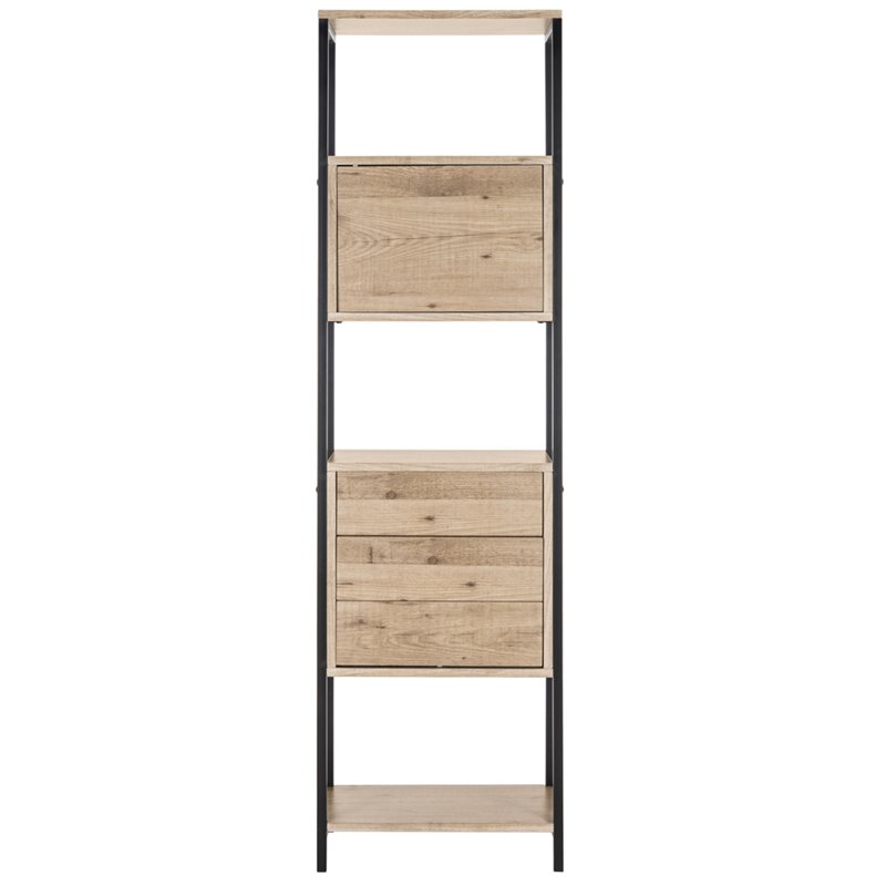 Safavieh Gabrielle Bookcase in Oak and Black