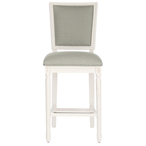Safavieh Buchanan 30&quot Upholstered Bar Stool in Light Gray (Set of 2)