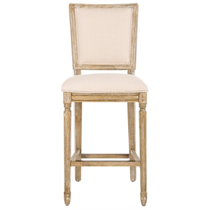 Safavieh Buchanan 30&quot Upholstered Bar Stool in Beige (Set of 2)