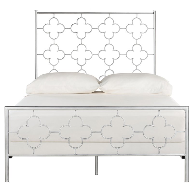 Safavieh Morris Full Metal Bed in Antique Silver