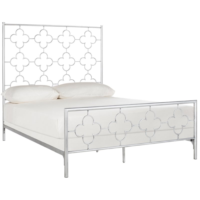 Safavieh Morris Full Metal Bed in Antique Silver