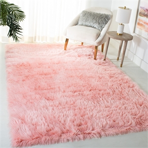 Safavieh 5' x 7' Faux Sheep Skin Rug in Pink