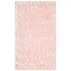 safavieh 5' x 7' faux sheep skin rug in pink