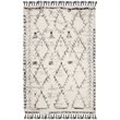 Safavieh Kenya 6' x 9' Hand Knotted Shag Wool Rug in Ivory and Black