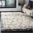 Safavieh Kenya 9' x 12' Hand Knotted Shag Wool Rug in Ivory and Black