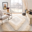 Safavieh Kenya 9' x 12' Hand Woven Shag Wool Rug in Gray and Ivory