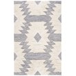 Safavieh Kenya 6' x 9' Hand Woven Shag Wool Rug in Navy and Ivory