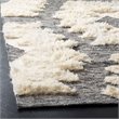 Safavieh Kenya 6' x 9' Hand Woven Shag Wool Rug in Black and Ivory