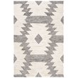 Safavieh Kenya 8' x 10' Hand Woven Shag Wool Rug in Black and Ivory