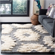 Safavieh Kenya 9' x 12' Hand Woven Shag Wool Rug in Black and Ivory