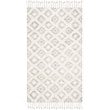 Safavieh Kenya 9' x 12' Hand Knotted Shag Wool Rug in Gray and Ivory