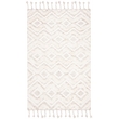 Safavieh Kenya 6' x 9' Hand Knotted Shag Wool Rug in Gray and Ivory