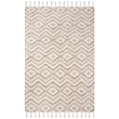 Safavieh Kenya 6' x 9' Hand Knotted Shag Wool Rug in Gray and Ivory