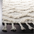 Safavieh Kenya 6' x 9' Hand Knotted Shag Wool Rug in Gray and Ivory