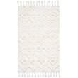 Safavieh Kenya 8' x 10' Hand Knotted Shag Wool Rug in Gray and Ivory