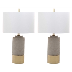 Safavieh Table Lamp in Gray and Gold (Set of 2)