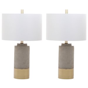 Safavieh Table Lamp in Gray and Gold (Set of 2)