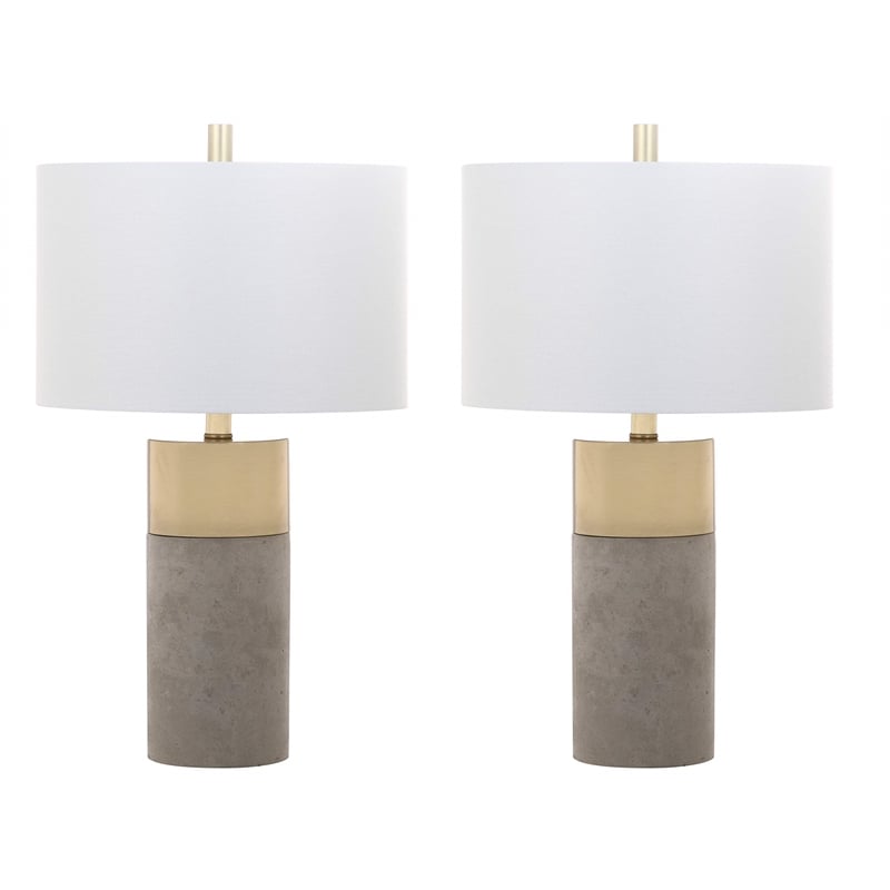 Safavieh Oliver Table Lamp in Gray and Gold (Set of 2)