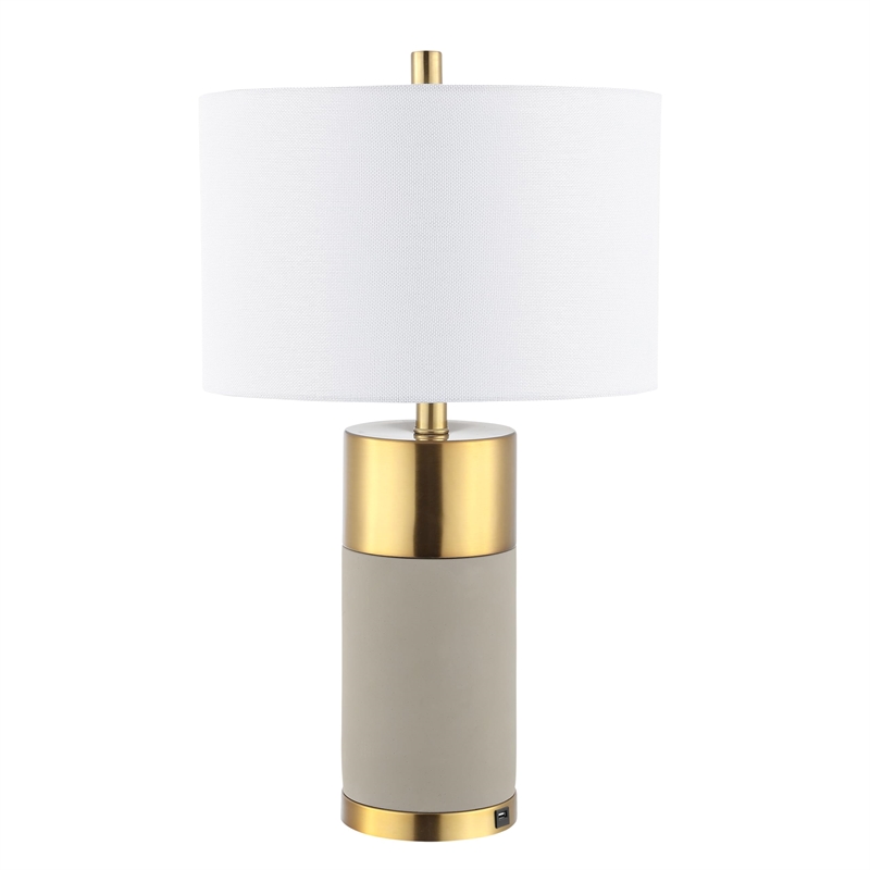 Safavieh Oliver Table Lamp in Gray and Gold (Set of 2)