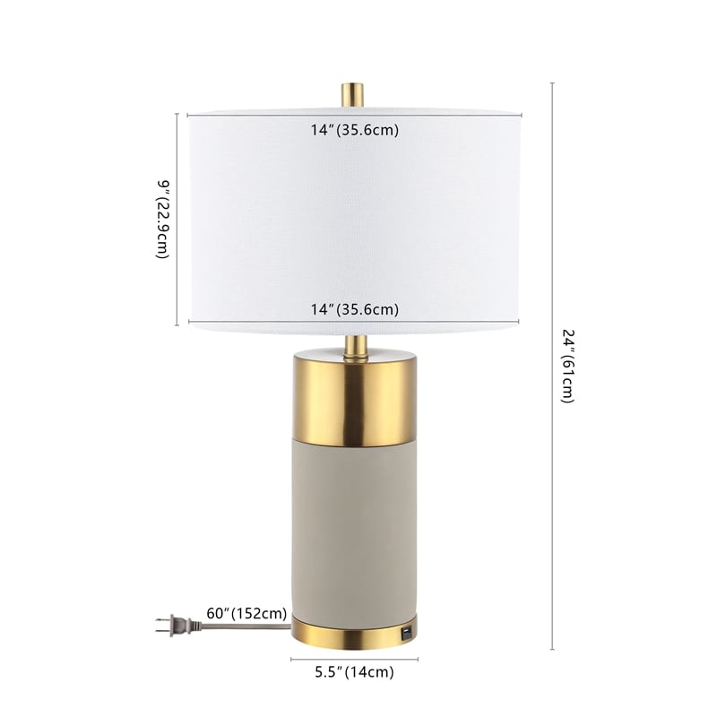 Safavieh Oliver Table Lamp in Gray and Gold (Set of 2)