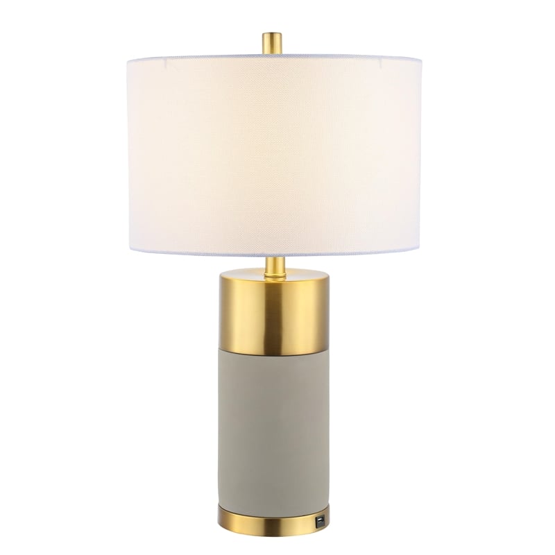 Safavieh Oliver Table Lamp in Gray and Gold (Set of 2)
