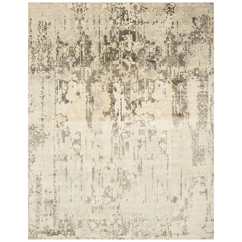 Safavieh Mirage 9' x 12' Hand Loomed Wool Rug in Ivory and Gray