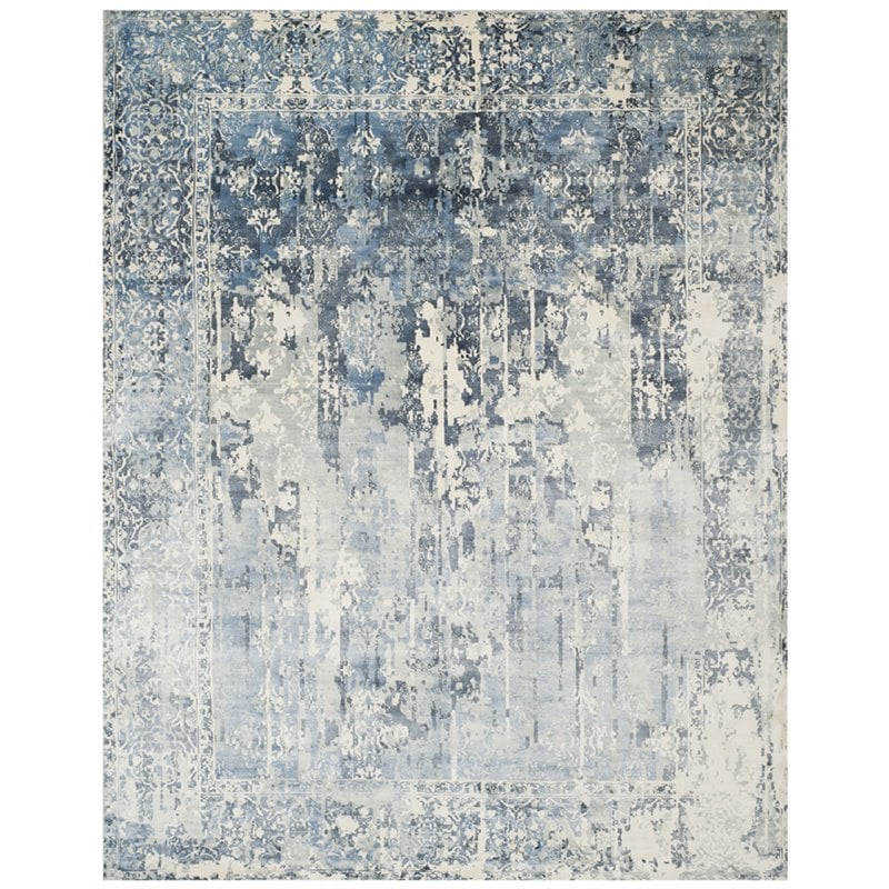 Safavieh Mirage 9' x 12' Hand Loomed Wool Rug in Ivory and Blue