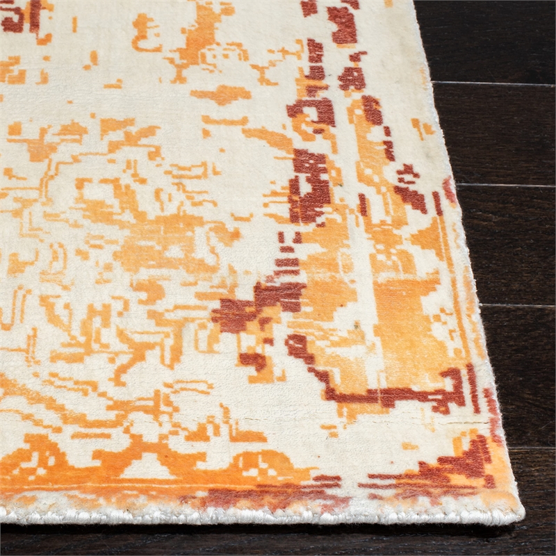 Safavieh Mirage 9' x 12' Hand Loomed Wool Rug in Ivory and Rust