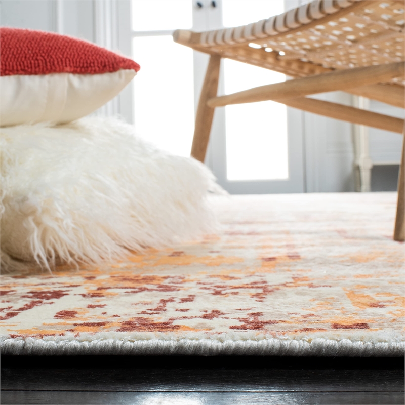 Safavieh Mirage 9' x 12' Hand Loomed Wool Rug in Ivory and Rust