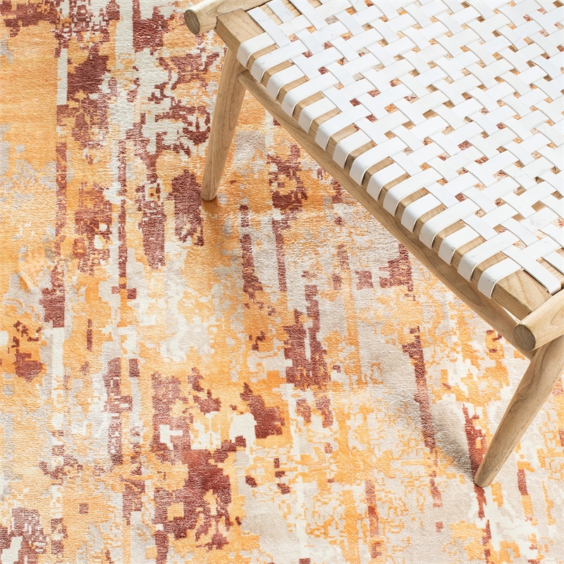 Safavieh Mirage 9' x 12' Hand Loomed Wool Rug in Ivory and Rust