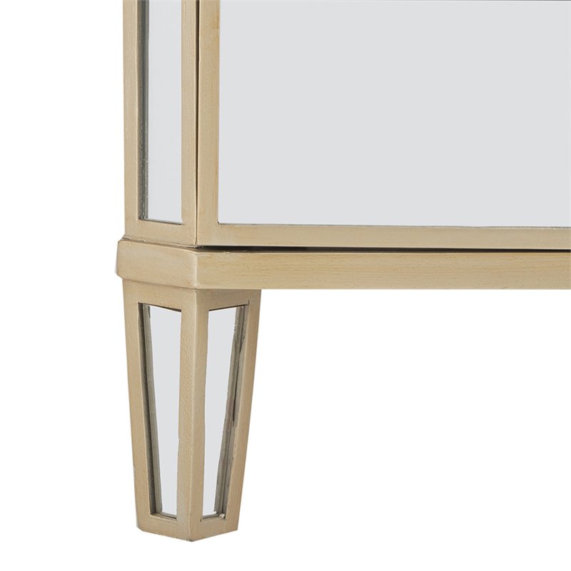 Safavieh Giana 3 Drawer Mirrored Nightstand in Gold