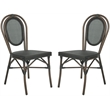 Safavieh Ebsen Patio Dining Side Chair in Black (Set of 2)