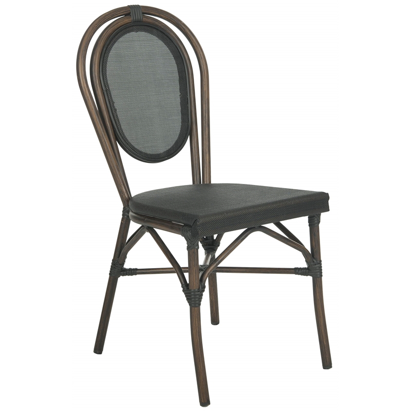 Safavieh Ebsen Patio Dining Side Chair in Black (Set of 2)