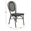 Safavieh Ebsen Patio Dining Side Chair in Black (Set of 2)