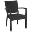 Safavieh Kelda Wicker Patio Dining Side Chair in Black (Set of 2)