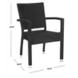 Safavieh Kelda Wicker Patio Dining Side Chair in Black (Set of 2)