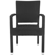 Safavieh Kelda Wicker Patio Dining Side Chair in Black (Set of 2)
