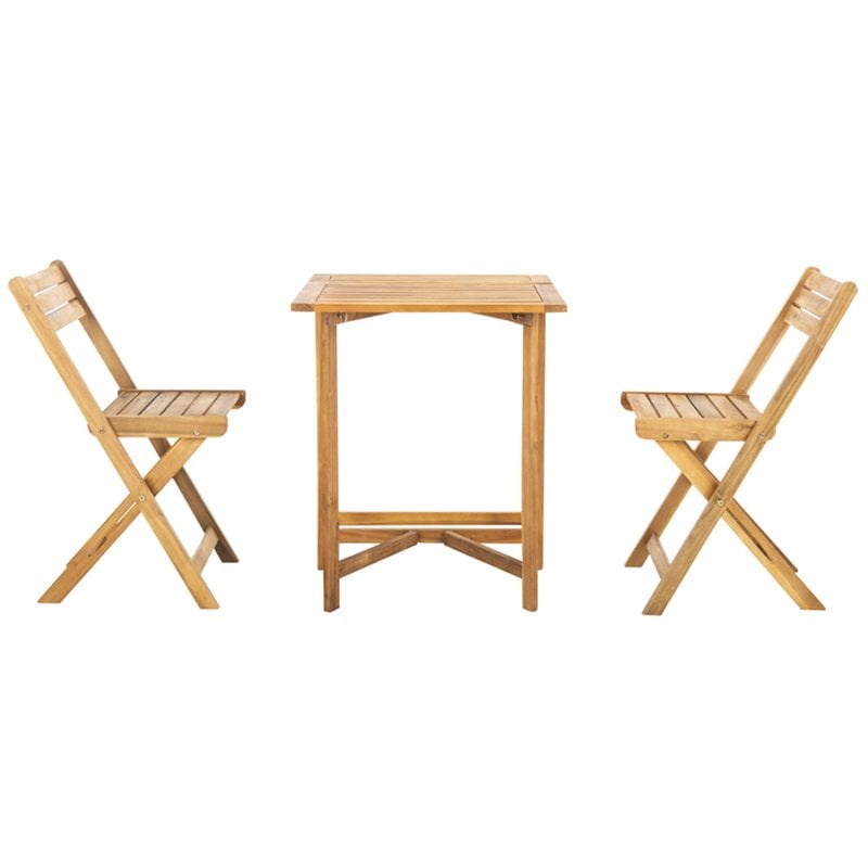 Safavieh Gallo 3 Piece Patio Dining Set in Natural