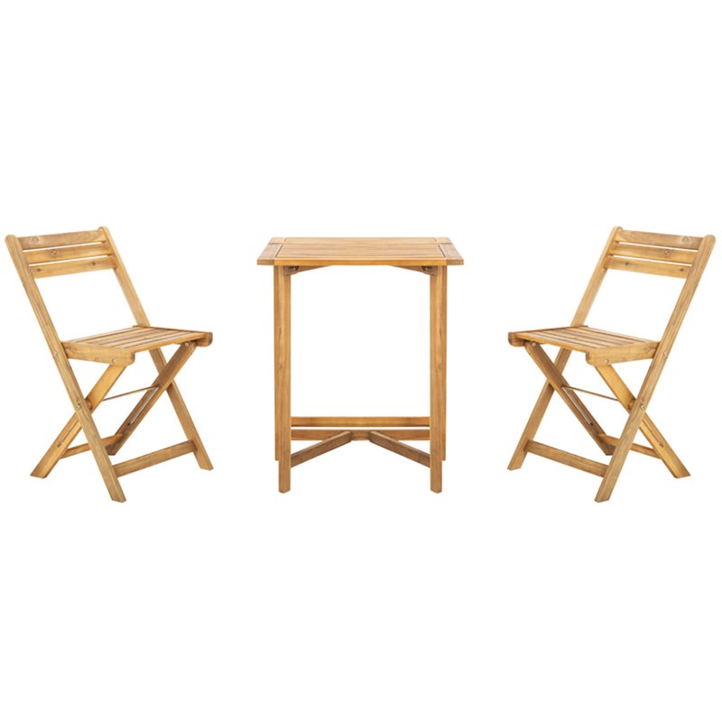Safavieh Gallo 3 Piece Patio Dining Set in Natural
