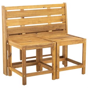 Safavieh Belamy Convertible Patio Bench in Natural