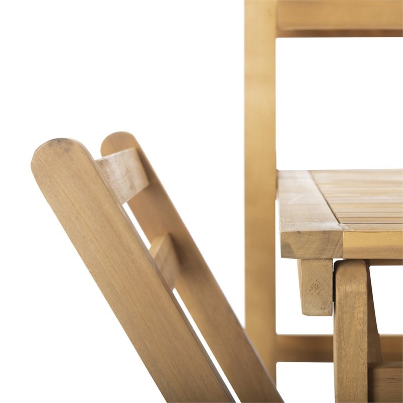 Safavieh Griffen 3 Piece Patio Dining Set in Natural